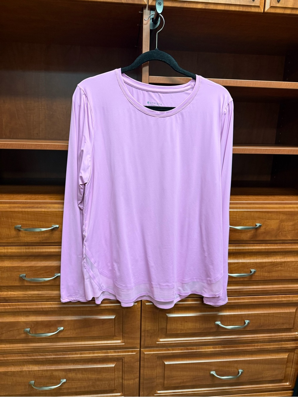 Athleta Cadence Long Sleeve Violet Blush Athletic Top